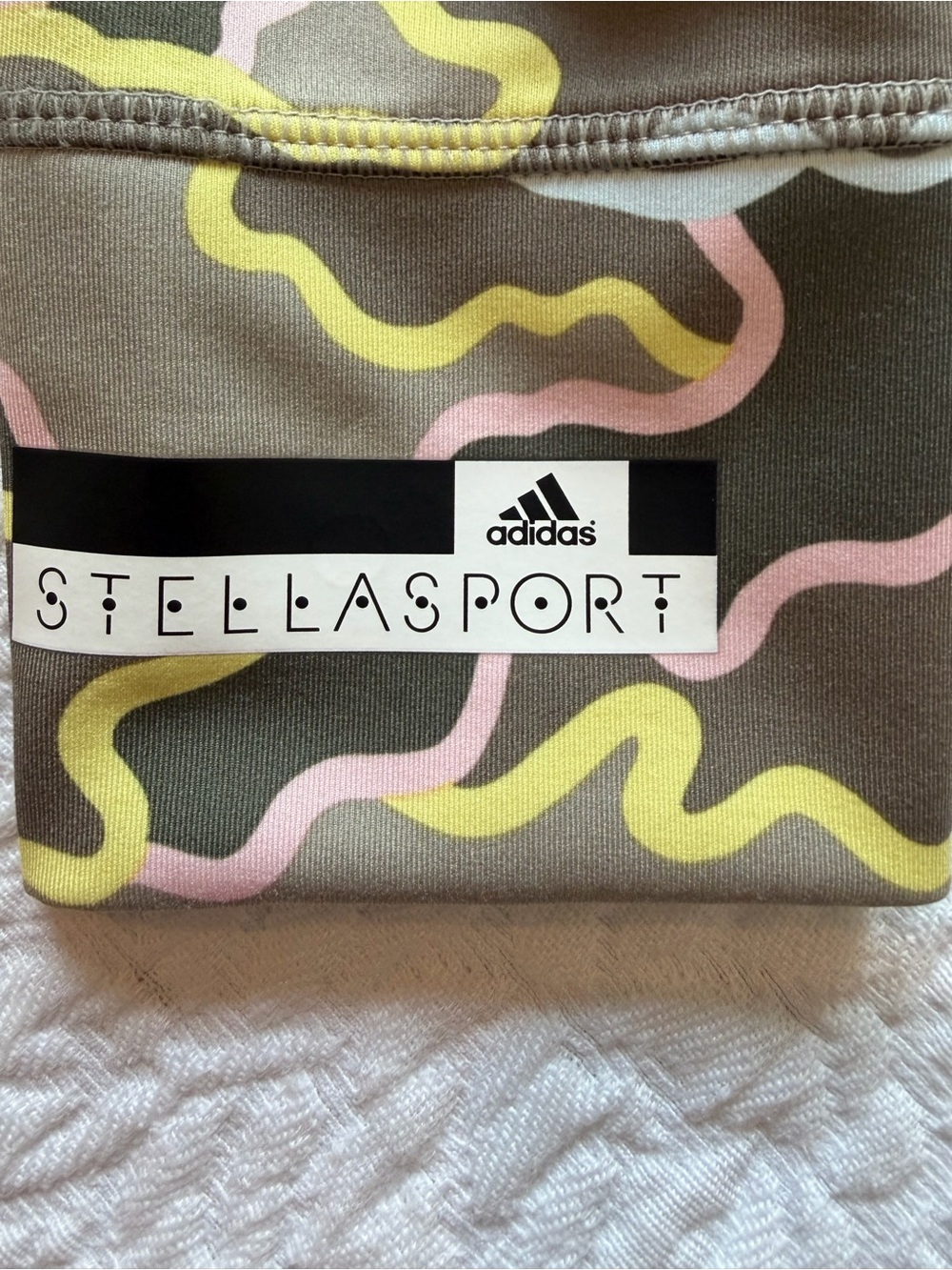 Bundle Adidas Stella McCartney Stellasport Leggings Red Rose/Camo Neon Waist - Picture 9 of 13